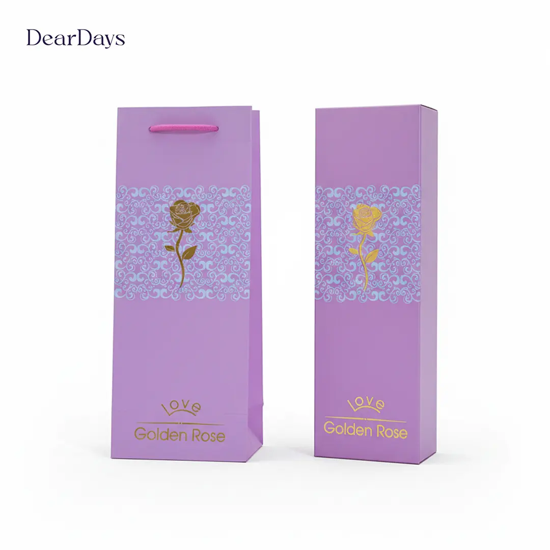 24K Golden Foil Leaf Forever Love Artificial Eternal Rose With LED Colorful Light - Image 3